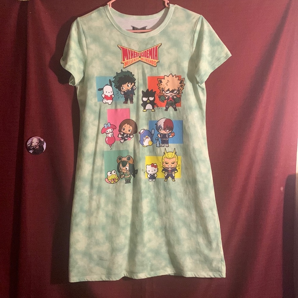 my hero academia x hello kitty night gown dress